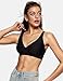 OEAK Womens Deep V Bras Wireless Comfortable Bra Supportive No Underwire Bras Tshirt Push Up Bralettes Plunge Seamless Bra Black M