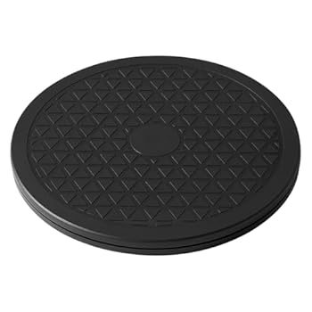 Multi-use Heavy Duty Swivel Turntable Includes: 8" inch diameter Lazy Susan, 360 degree Fully Rotating Surface, You can manually adjust the displayed goods. Heavy Duty Swivel Turntable: The turntable has a non-slip groove. There is a bead net inside ...