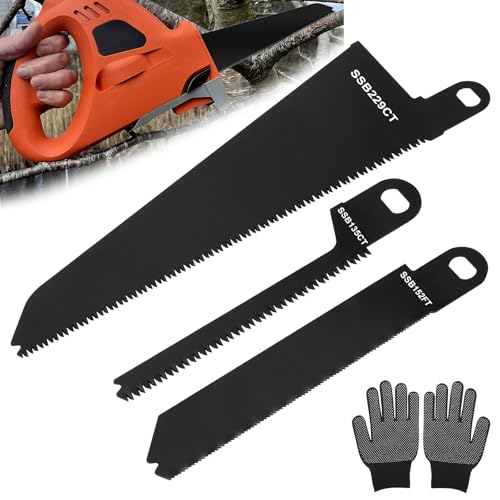 3PCS SSB229CT SSB152FT SSB135CT Saw Blades Steel Metal Reciprocating Saw Blades Compatible with Black and Decker Scorpion Saws Blade for Wood Plastic Hardwood and Steel Pipe Cutting (Black)
