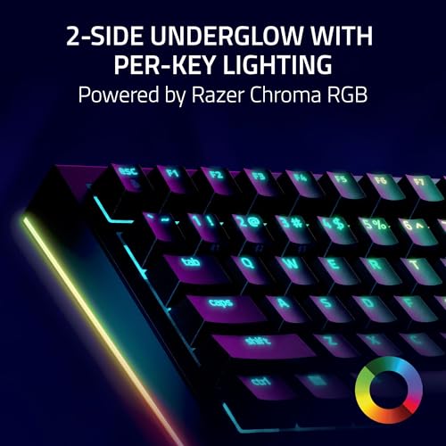 Image of Razer BlackWidow V4 Pro 75% Wireless Gaming Keyboard: OLED Display - True 4K Hz Wireless - Bluetooth - Hot Swappable - Orange Tactile Switches - Command Dial - Snap Tap - Chroma RGB - Wrist Rest