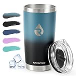 Insulated Travel Mug 590ml Fits Most Car holder, Stainless Steel Coffee Tumbler Cup with Leak-Proof & Detachable Slider Lid for Thorough Clean, Office Coffee Cup Keeps Cold for 24 Hrs and Hot 6 Hrs