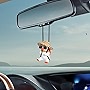 VARGTR Super Cute Swing Duck Car Pendant,Car Rearview Mirror Hanging Accessories Ornament Pendant,Cartoon Goose Design Car Ornament Car Decoration Accessories Mirrors Charms Ornament (B Sunglasses)