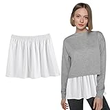 falda blanca corta pegada 🌿【Moda en capas】 Diseño de dobladillo dividido en un tercio. Le ayuda a crear un estilo elegante en capas sin incomodidad y sin la molestia de usar demasiadas capas.