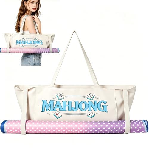 Bolsa para Mahjong de lona con cremallera 28.7x10.6 pulgadas