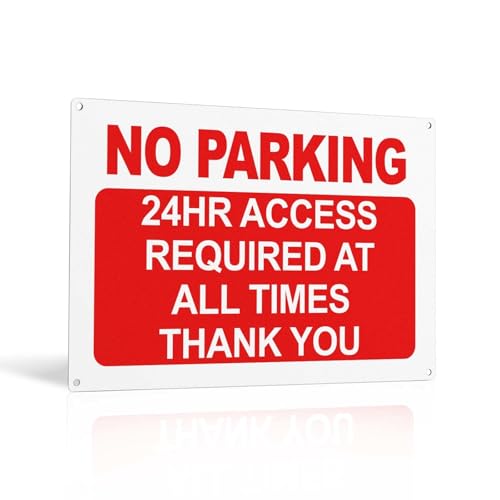 Printara No Parking 24HR Access Required Sign Outdoor - Self-Adhesive 30x20cm Durable PVC with 4 Pre-Drilled Holes Weatherproof Outdoor Warning for Private Driveway Garage & Business Entrance