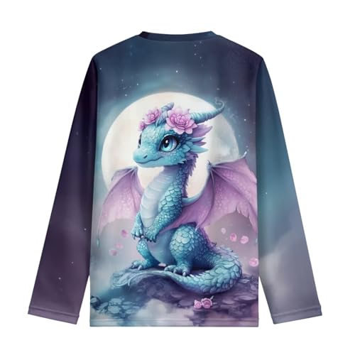 Image of WELLFLYHOM Long Sleeve T-Shirt for Boys Girls 3-16 Years Old Tee Tops Crewneck Pullover Shirts Fall Outfits