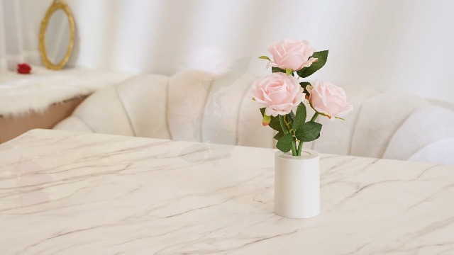 Image of Artificial Pink Rose Flower Lamp, Light Home Decor Birthday Gifts for Women