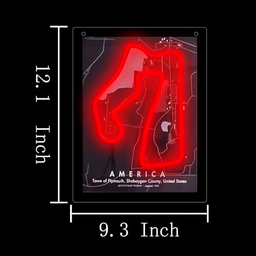 Image of America Formula 1 Circuit Race Car Neon Sign Led Light Up Sign Pop Art With UV Printed background Room Wall Decor Man Gaming Room, Kids Room, Bar Decoration, Birthday Party Gifts