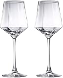 LZJZJE Wassergläser 435 ml/14,7oz Wein Becher Langstiele Weingläser klares Glasweingläser Cocktailgläser. Tea Teegläser