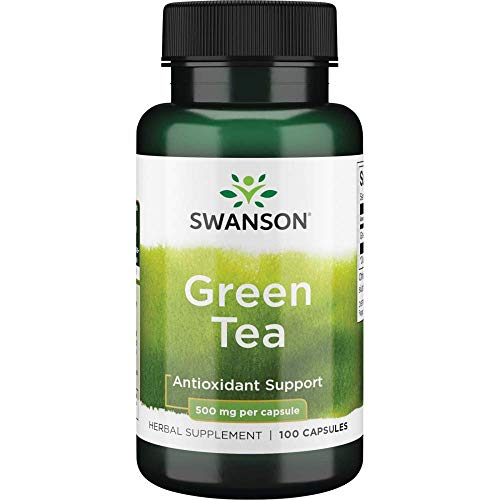Swanson Green Tea Extract Supplement: 500 MG Green Tea Leaf Powder - Antioxidant Rich Supplements to Aid Weight Management - 100 Capsules