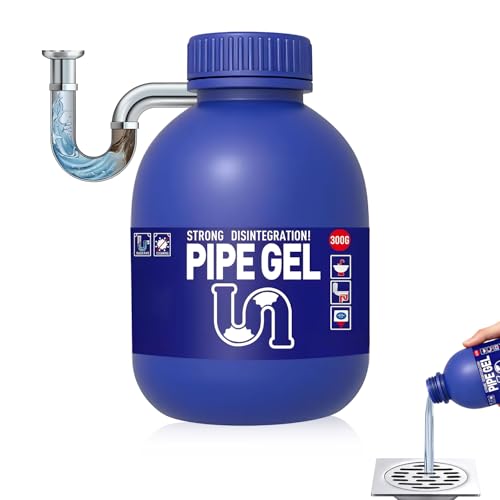 Pipe Bobo Drain Cleaner for Kitchen Sinks, Professional Drains Clog Remover, Powerful Pipes Dredging Agent for Kitchen Sinks, Shower Drains, Tubs, Dissolves Blockages, 300G/10.6OZ