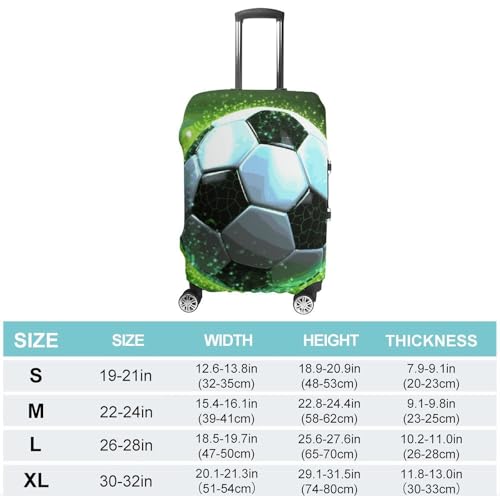 Cool Soccer Ball Luggage Cover, Washable Elastic Suitcase Cover Protector Fit 18-32 Inch Luggage2