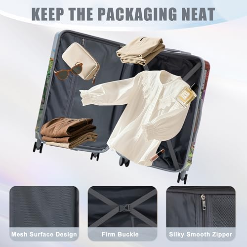 Image of Hardshell Luggage Sets, Lightweight Wave Suitcases with Spinner Wheels, Coffee Tower
