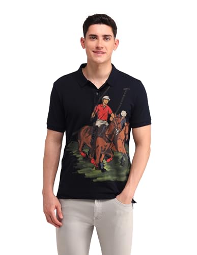 Image of U.S. Polo ASSN. Printed Polo T Shirts for Men - 100% Cotton, Half Sleeve Mens Tshirt
