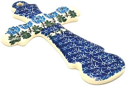 Polish Pottery Cross - Large (8") - Antique Rose