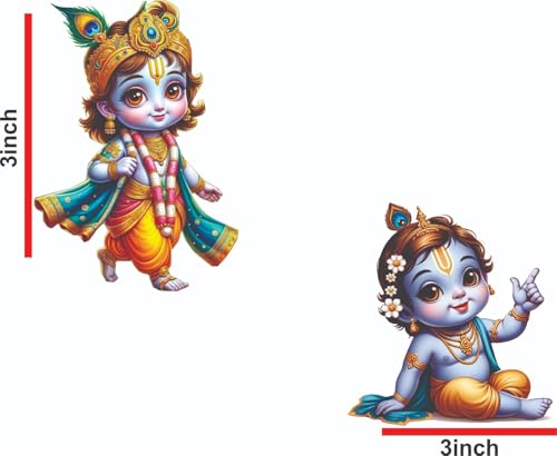 Image of Jwalpa Collection Fridge Magnet Baby Animal Decorative for almirah Set of 6 Refrigerator MDF Wooden Home Kitchen Decor Magnets, Washing Machine,Study Table Stylish, Cafe, Office (Radha Krishna 01)