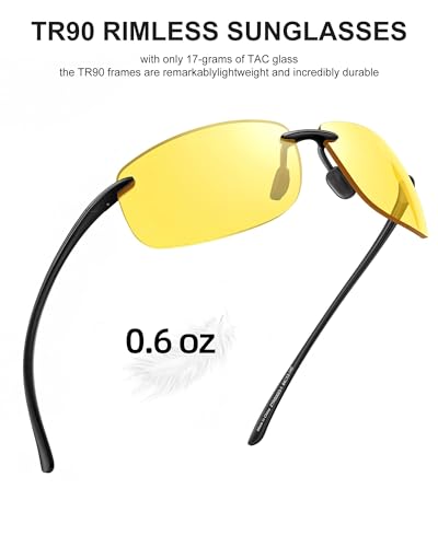 Image of JIM HALO Sport Sunglasses Men Womens TR90 Rimless for Driving Running Golf | Polarized /Non polarized,Lightweight,17g /0.6oz,Rectangle,Wrap Around,Cycling,Fishing,Outdoor Activities