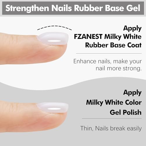 Fzanest Milky White Gel Nail Polish Rubber Base Builder Gel thumb #2