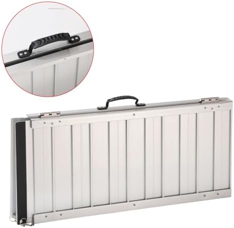 2-8ft Folding Portable Wheelchair Ramp, Non-Slip Aluminum Handicap Access for Home, Doorways, Stairs, Steps, Scooter, 661lbs Capacity (2ft)