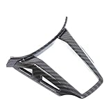 Auto U-Form Lenkrad Rahmen Abdeckung Trim Geeignet für BMW 5er 2024,Auto Lenkrad Kinn Aufkleber für BMW Zubehör,Autozubehör Innenraum (Kohlefasermuster)