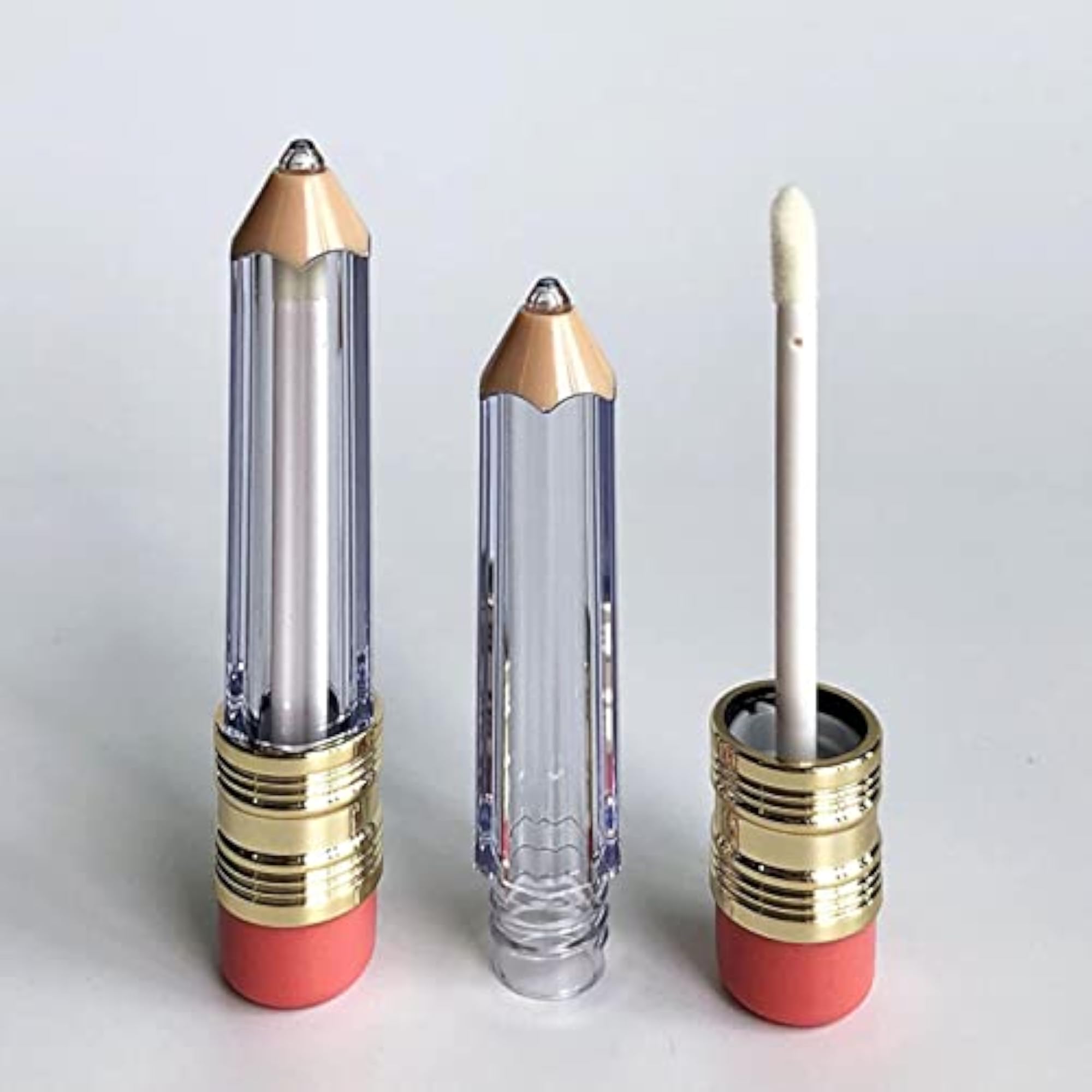 2x Lip Gloss Tubes DIY Cosmetics Containers Transparent