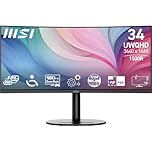 MSI Modern MD342CQP 34" UltraWide USB-C 98W PD Height Adjustable Curved Professional Monitor, WUQHD 3440x1440, VA, Frameless, 120Hz, 1ms, 2xHDMI&DP Port, KVM, USB Hub 2A1B, Speakers, VESA, Black