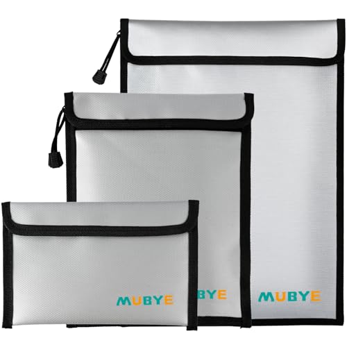 Upgraded Fireproof Waterproof Document Bag - 3 Pack Safe Money Bags With Zipper, Fire & Water Resistant Storage Organizer Pouch for Documents Holder,File,Cash,Passport,Tablet (Gray)
