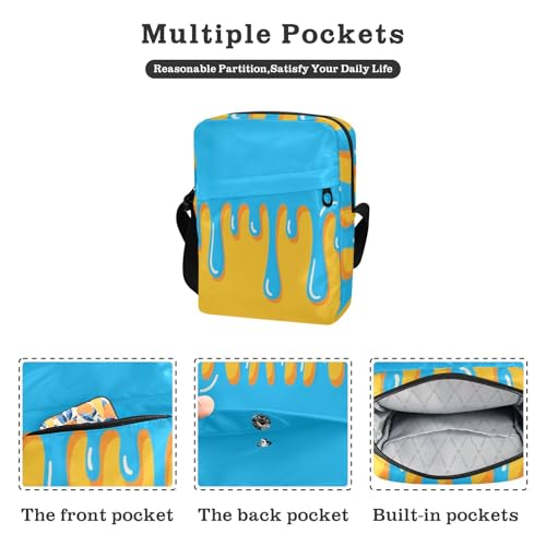 Graffiti Art Yellow Blue messenger bags Shoulder Bag Cross Body Purse Adjustable Strap for Travel business2