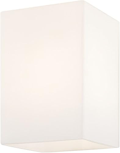 Blanco satinado tulipa de vidrio cuadrada 5.5-Inch de ancho 1.63-inch Fitter