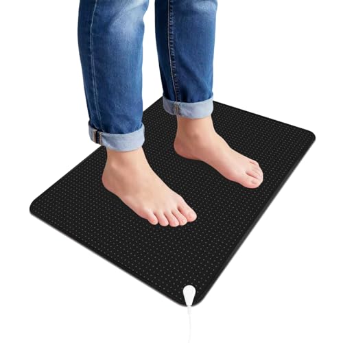 Grounding Mat, 15.7x19.6IN Breathable Grounding Mat for Feet Grounding Pad with Air Holes Reduce Inflammation and Stress with 15 Ft Grounding Cord