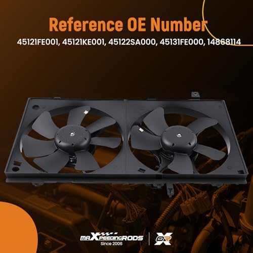 Image of maXpeedingrods Dual Radiator Cooling Fan Assembly w /Shroud for Subaru Forester 2004-2008 H4 2.5L 45121FE001 45122SA000 FA70507