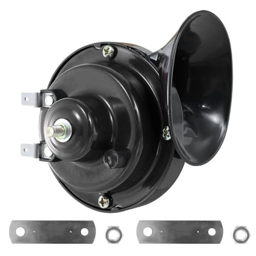 XUANYUDG0769 Universal 12V HIGH Note Horn Golf Cart Horn Kit with Adjustable Volume Upgrade Waterproof Replacement Kit Fit for EZGO Club Car Yamaha Compatible with Motorcycle UTV ATV Boat Black horn