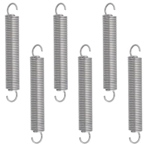 Image of Mcredy 6 Pcs Extension Spring Assortment Kit Stainless Steel 2.76 inch Small Compression Springs with Dual Hook Ends High Load Spring Hook for DIY Repair Mechanical Devices