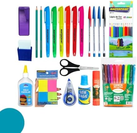 Kit 47 Itens Material Escolar Volta às Aulas, Ensino Fundamental ...