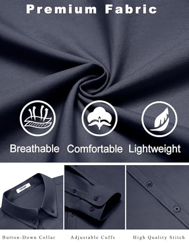 COOFANDY Mens Casual Button Down Shirts Long Sleeve Regualar Fit Dress Shirt Oxford Shirts for Men4