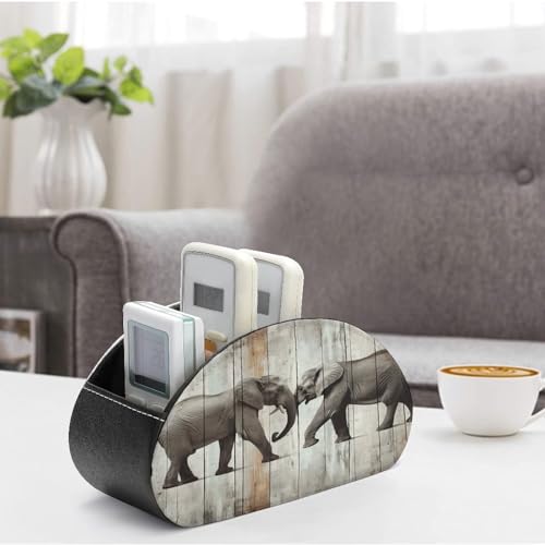 Support de télécommande en cuir range-télécommandes avec 5 cases pour salon