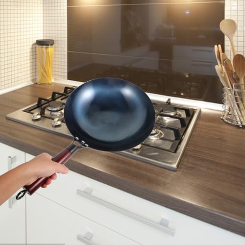 Wok Operitacx hierro 30 cm con mango de madera miniatura 6