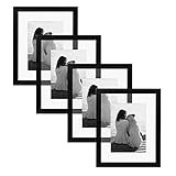 DesignOvation Gallery Float Glass Modern Wood Picture Frames, 8x10, Black