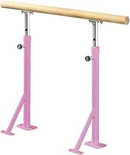 バレエバー スタンド バレエバー 子供用 大人用 高さ調節可能 バレエバー 床固定 頑丈 ダンス ストレッチ バレエ ホームダンスバーフィットネス用 ピンク ピンク 1m