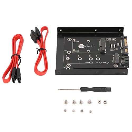TICFOX Adaptador SATA 2 en 1 MSATA/M2 NGFF SSD a convertidor SATA3 de Doble Puerto con Soporte de Disco Duro de 3,5 Pulgadas Accesorios de computadora