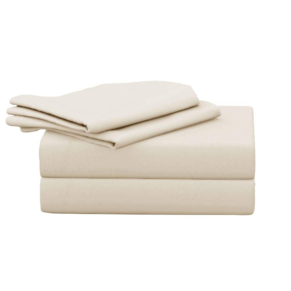 Simply Monk800 Thread Count Sheet Set, 100% Egyptian Cotton 15 Inches Deep Pocket Sheet Set, 4 Piece Set Queen Off-white SM--QU-800-SS4PC15IN-IVSO