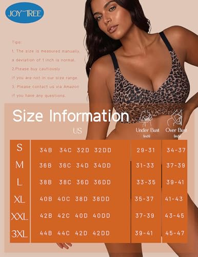 Image of JOYTREE Silky Bras for Women No Underwire V Neck Bralettes for Women Cloud Feel Everyday T Shirt Bra with Extender-LD, L
