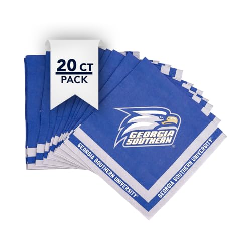 Desert Cactus Georgia Southern University Disposable Napkins GSU Eagles 20 Count 2 Ply 13 inch Dinner Square for Tailgates Graduation Party and Game Day Tableware Decoration (Design A)