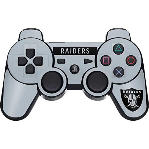 Skinit Decal Gaming Skin Compatible with PS3 Dual Shock Wireless Controller - Officially Licensed NFL Las Vegas Raiders Silver Performance Series Design