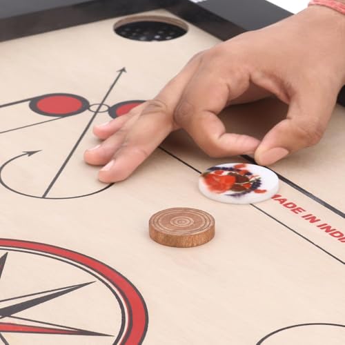Image of New Premium Matte Finish Carrom Board, with Striker, Coins & Powder | Smooth Playing Surface | Indoor Family Game for Kids & Adults with Water Proof Playing (Small- 21 Inch)