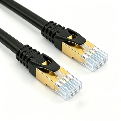 Nebite Cable LAN CAT8 de 1 m, cable Ethernet de alta velocidad, 40 Gbps, 2000 MHz, cable de red plano, cable de red Gigabit POE, cable de internet para gaming, PC, PS5, PS4, conmutador, módem, TV