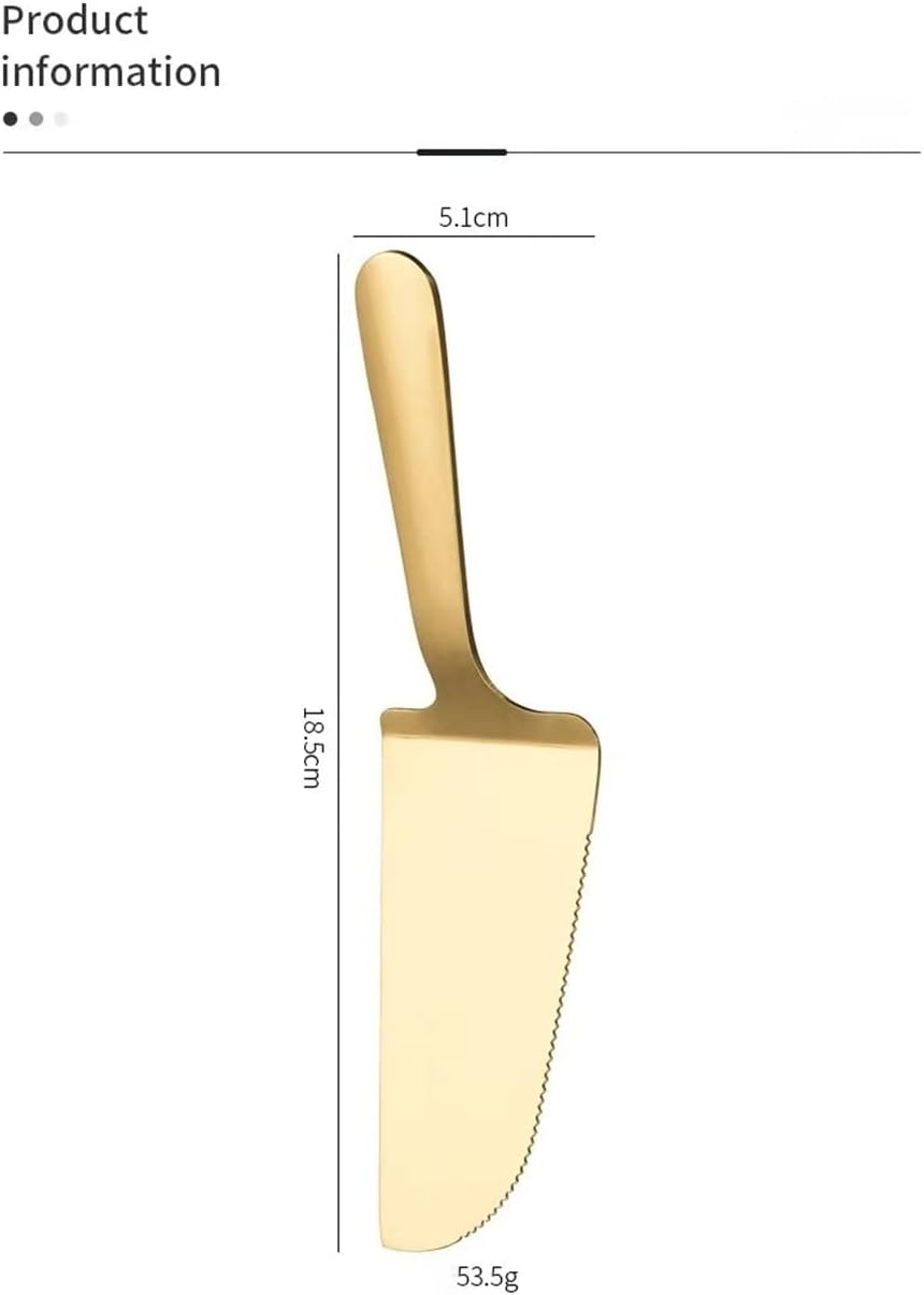 Pizza Cutter Pizza Shovel Stainless Steel Toothed Pizza Shovel Cake Butter Dessert Cutter Cake Spatula Shovels Kitchen Baking Tools Pizza Slicer (Color : Pink Gold)