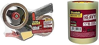 3M Scotch Heavy Duty Pistol Grip Dispenser with Parcel Tape  One-Hand Packing Tape Dispenser with 2 Rolls of High Performance Scotch Brown Tape, 50 mm x 66 m - Ideal for Packing Boxes and Parcels