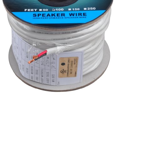 Image of C&E CNE62662 Premium Series CL2 Rated 2-Conductor 12 Gauge in wall Speaker Wire Cable (100 Feet / 30 Meters) 99.9% Oxygen Free Copper, White