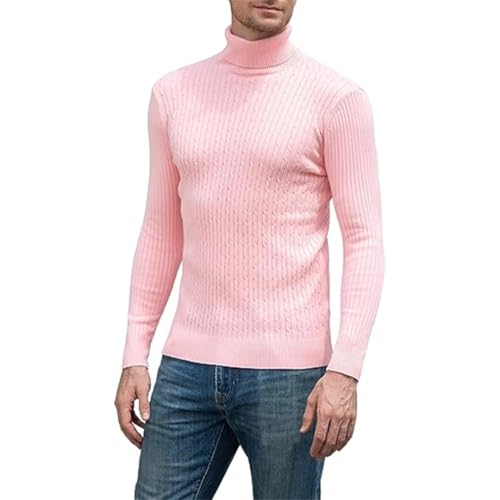 Men's Turtleneck Casual Knitted Sweater Warm Fitness Pullovers Tops2